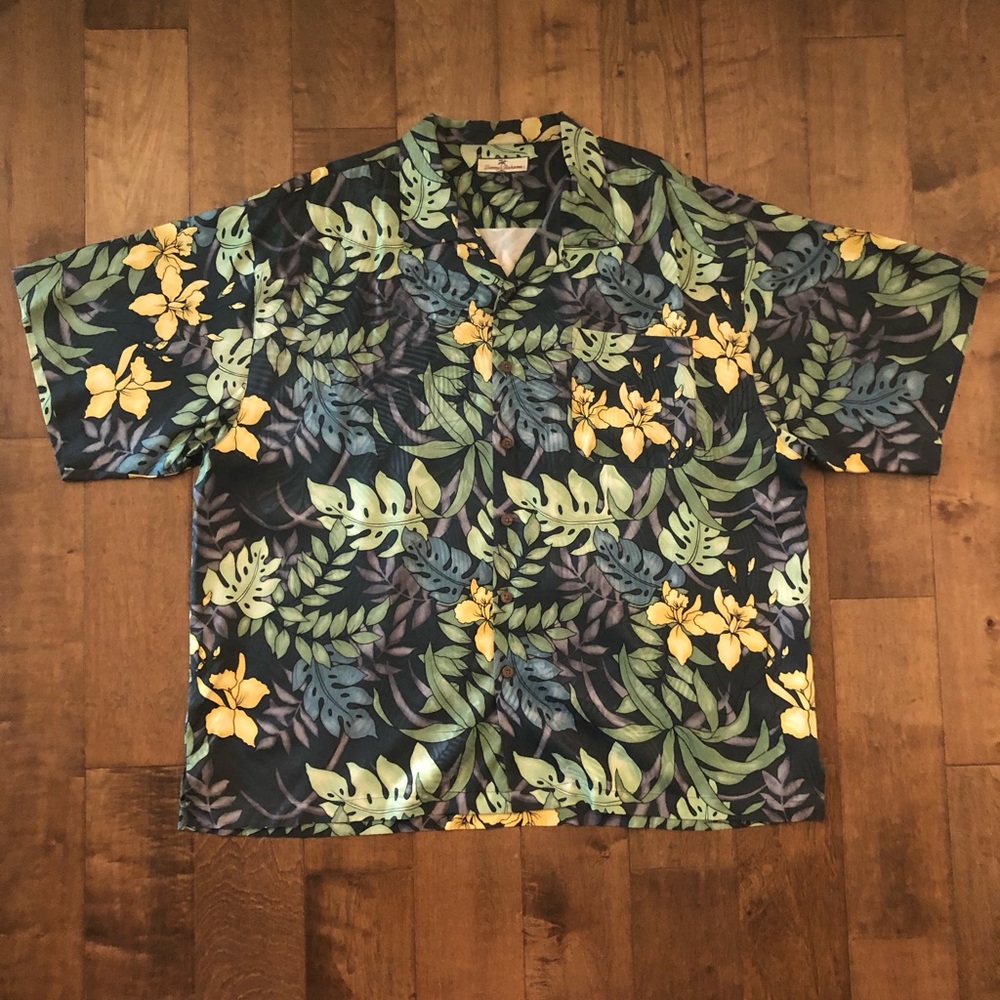 Short Sleeve Silk Tommy Bahama Palm Leaf Shirt
